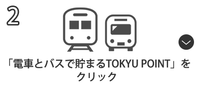 2.「電車とバスで貯まるTOKYU POINT」を クリック