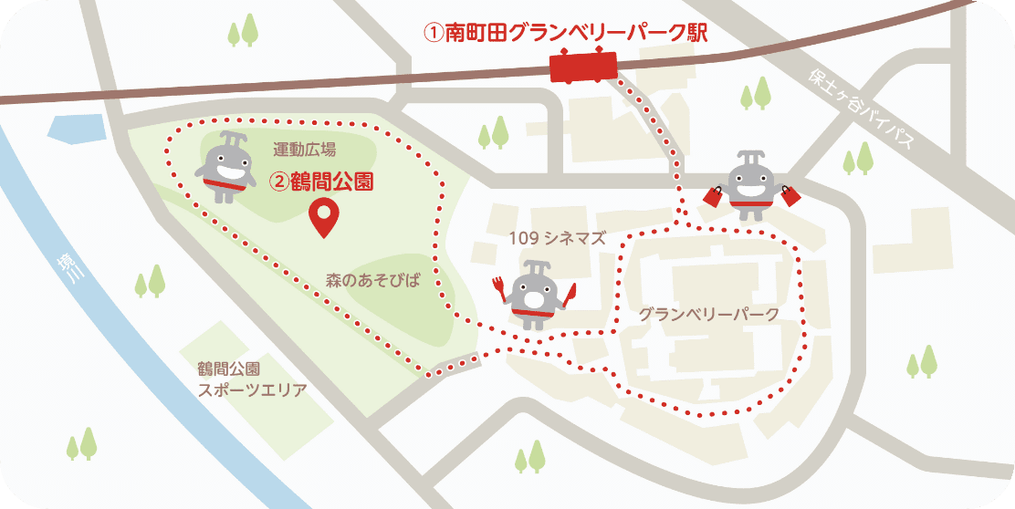 南町田グランベリーパーク周辺MAP